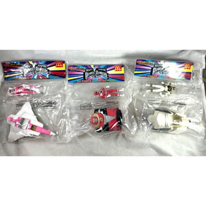 Power Rangers McDonalds Happy Meal Toys 3 Pink Red White NEW Sealed Vintage 1994